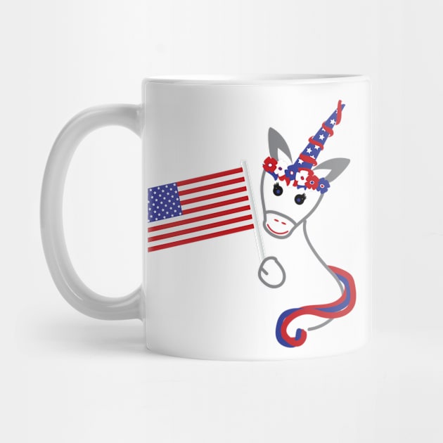 4th of July Unicorn and Usa flag by sigdesign